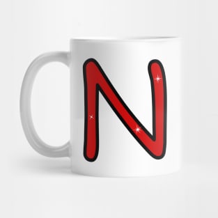 Letter N. Name with letter N. Personalized gift. Abbreviation. Abbreviation. Lettering Mug